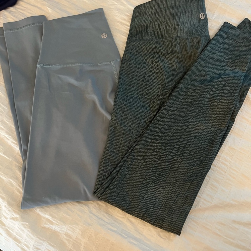 #10 Lululemon athletica Women's Size 4 Green Gray and Gray Leggings